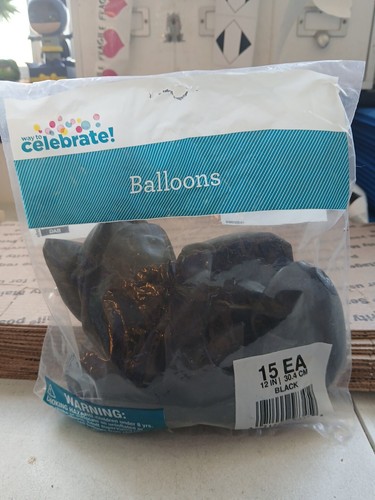 Way To Celebrate Balloons 15 IN 30.4 Black - 第 1/2 張圖片