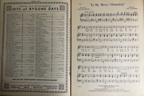 IN MY MERRY OLDSMOBILE, WALTZ SONG, (SHEET MUSIC) BY GUS EDWARDS 1910 - Picture 3 of 4