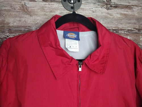 NWT Sony Music Nylon Full Zip Jacket DICKIES VINTAGE USA Made RED Size M NOS - Picture 2 of 14