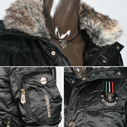 Mens Trendy Fur Hood Zipper Padding Jacket Jumper Blazer Parka Outwear Top XL - Picture 3 of 4
