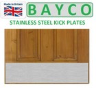 DOOR PROTECTION PLATE/KICK PLATE WITH SCREWS. STAINLESS STEEL FOR TIMBER DOORS