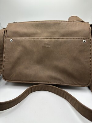 Roots 73 Brown Leather Ladies Purse Shoulder Cross Body Adjustable Small 