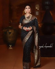 SAREE BLOUSE INDIAN NEW SARI PAKISTANI WEDDING DESIGNER BOLLYWOOD PARTY WEAR