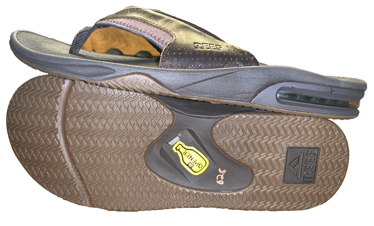 Reef Mens Sandals 2026 Fanning Mens size 8 Brown Black‎ Flip Flop Bottle opener Fanning Bottle Opener Sandals - MJ Footwear main image 2