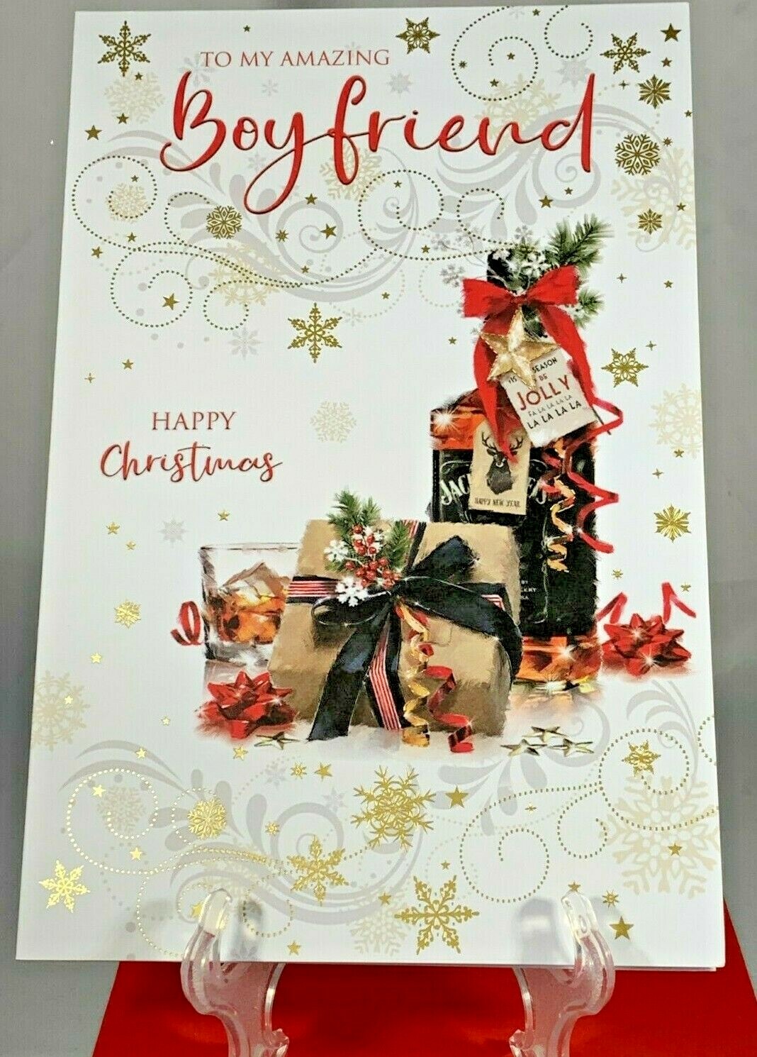 Christmas Card Boyfriend Foil Finish Cherry Orchard