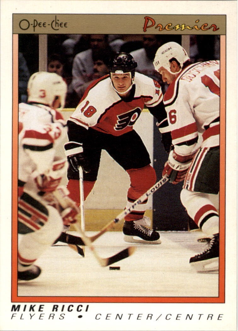1990-91 O-PEE-CHEE PREMIER HOCKEY #96 MIKE RICCI RC ROOKIE PHILADELPHIA FLYERS