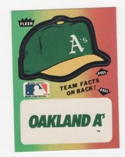 1983 FLEER BASEBALL TEAM HAT & NAME LOGO STICKER OAKLAND ATHLETICS