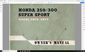 Honda CB72 CB77 1961 - 1963 Superhawk Owners Manual 250 ... ktm 250 exc manual pdf 