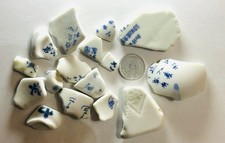 sea glass pottery Surf-Tumbled pottery Japanese characters