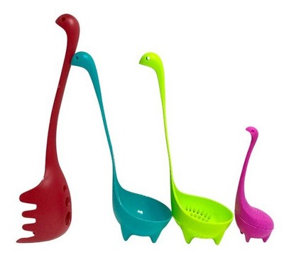 Set of 4 Nessie Ladles - Pasta Spoon, Colander Spoon, Soup Ladle & Tea Infuser