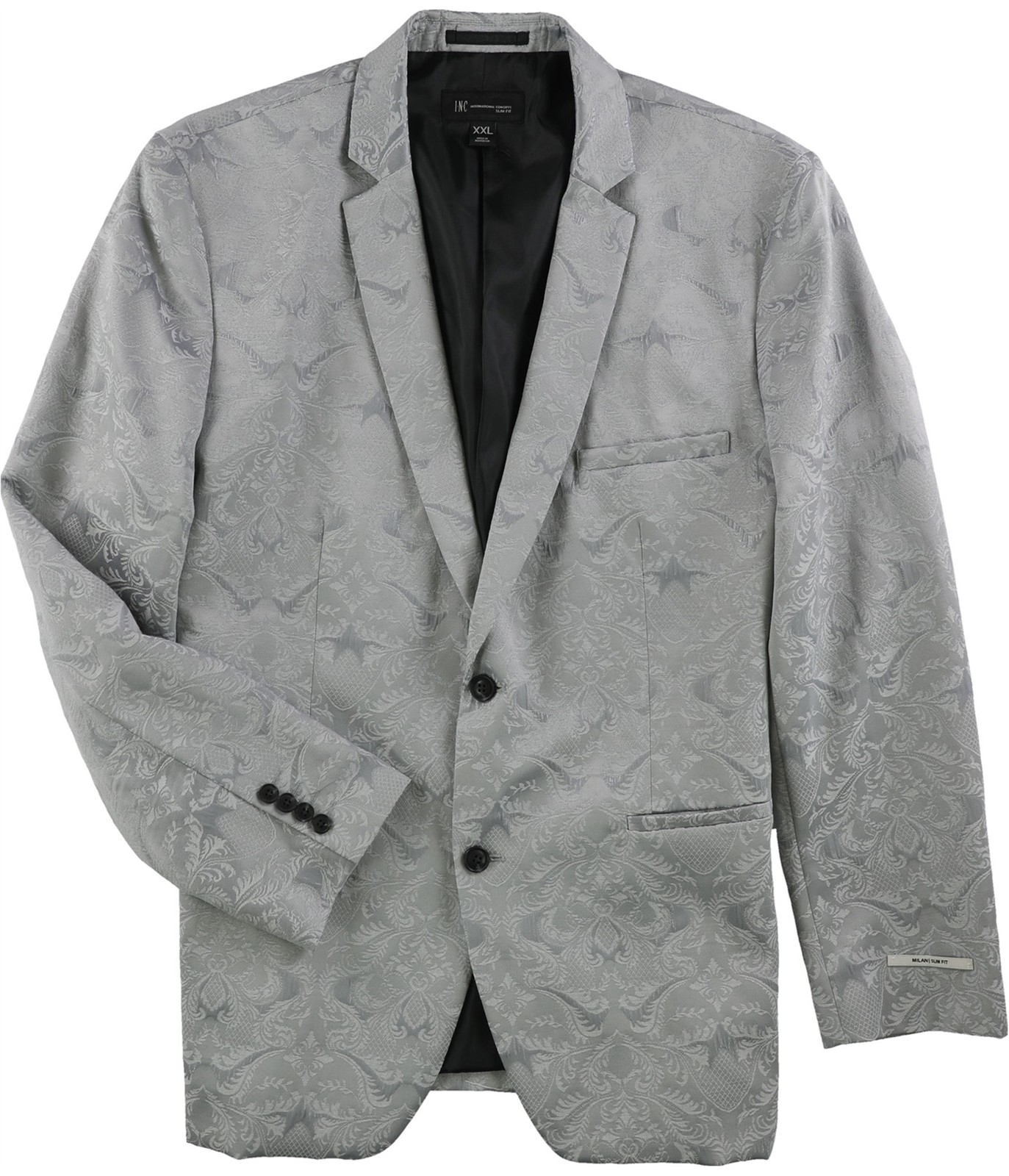 INC Mens Jacquard Two Button Blazer Jacket Grey Medium 13090₽