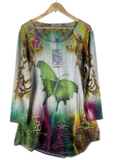 PRETTY ANGEL fairy core crystal mesh overlay jersey mini dress/tunic XL nwt