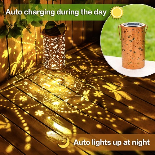 Dragonfly Solar Lanterns Outdoor Waterproof Hanging Solar Lights Dragonfly Gi... - Picture 4 of 8