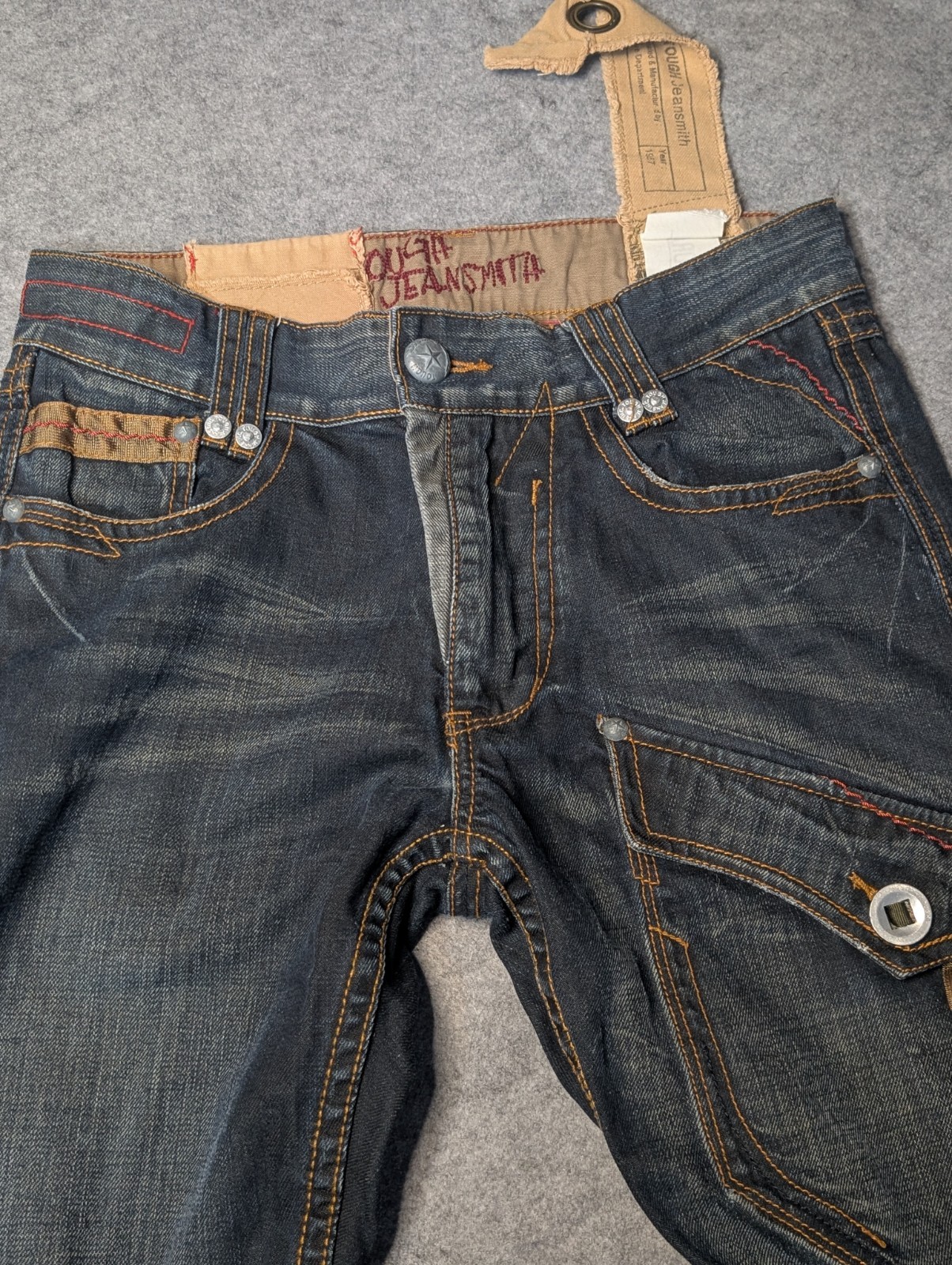 Tough Jeansmith Mens Bootcut Jeans Dark Wash Blue Den… - Gem