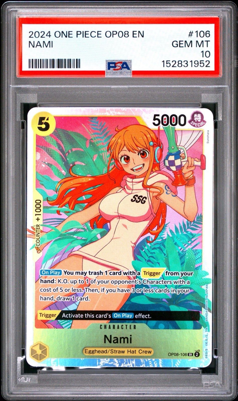 2024 ONE PIECE OP08-TWO LEGENDS #106 NAMI PSA 10