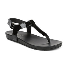 Hot Sale Vionic Shoes Palisades Toe Post Ankle Strap Sandal, Black Patent