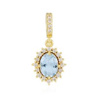 AnhäNger Aus Vergoldetem Silber Mit Aquamarin Und Zirkon