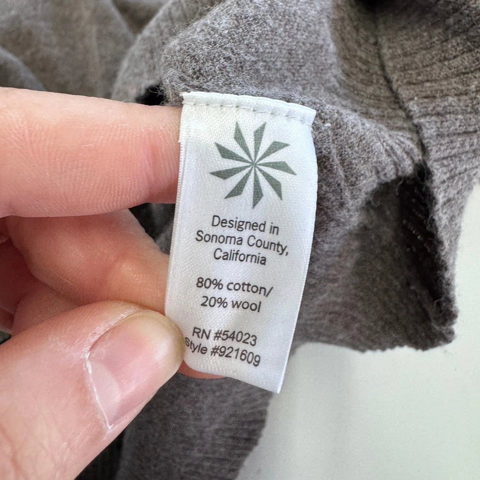 Suéter Athleta Mujer Pequeño Marrón Capucha Cuello Manga Larga Algodón Mezcla Lana Foto 4 de 4