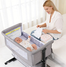 Stable 3-in-1 Baby Bassinet, Portable Bedside Sleeper with Mesh Sides