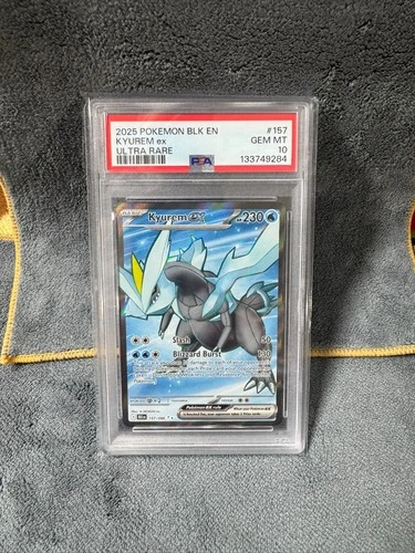 2025 POKEMON BLK EN-BLACK BOLT ULTRA RARE #157 KYUREM EX PSA 10 Gem Mint