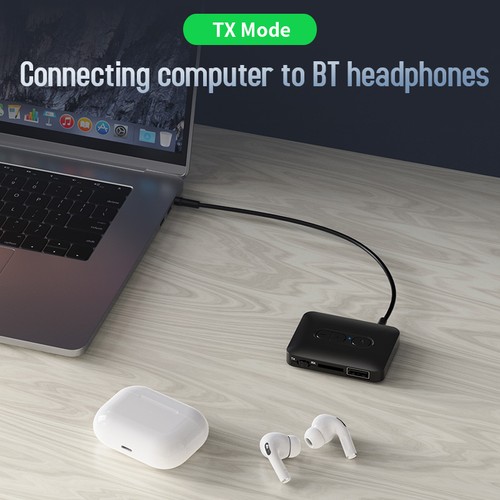 2-in-1 Wireless Bluetooth 5.4 Transmitter Receiver Adapter Audio 3.5mm Jack AUX - Afbeelding 8 van 11