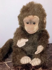 Hosung Vintage 1994 Monkey Hand Puppet Plush 9” Tall Squeaks✨