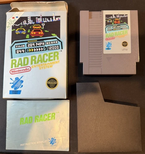 Rad Racer Nintendo Entertainment System NES box Manual Cart