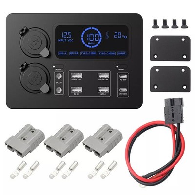 12V Power Distribution Box With USB Type-C LED display For Car Boat RV ...