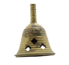 brass bell cross Vintage Brass Hand Bell with Religious Cross Motifs — listing 3