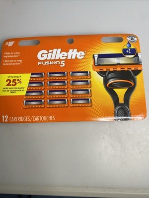 Gillette Fusion5 Men's 5Blade Razor Refill 12 Cartridges. Brand New