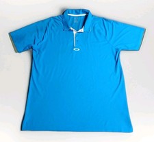 Oakley Hydrolix Polo Shirt Men's XL Short Sleeve Blue Golf Sport Polyester