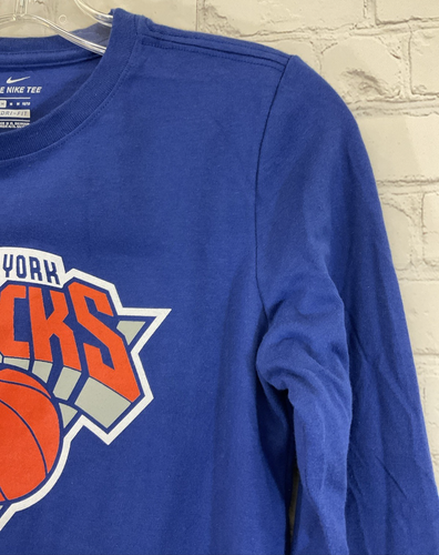 Nike 14306884 DRI-FIT Youth NEW YORK KNICKS camicia manica lunga blu arancione media - Foto 6 di 15