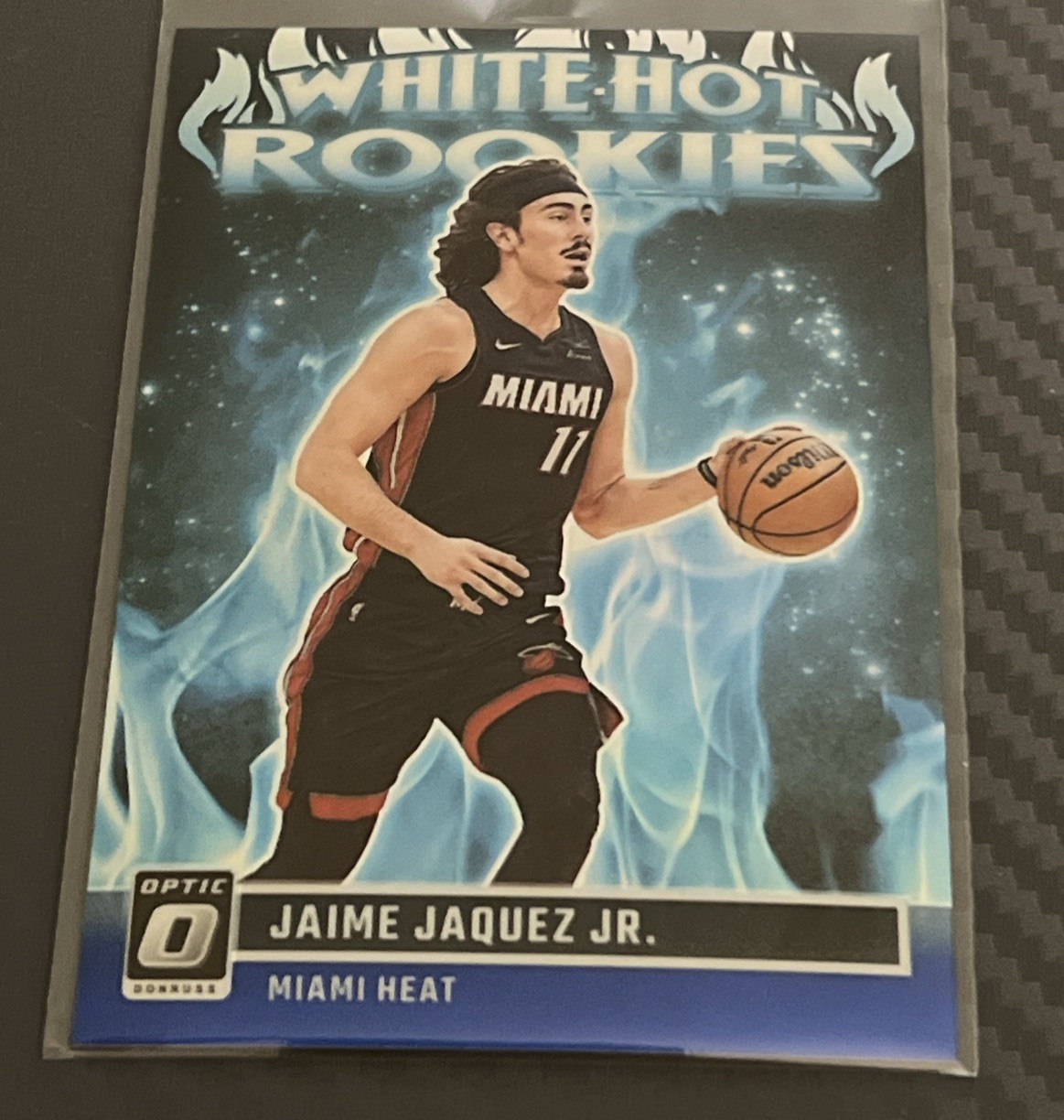 2023-24 Donruss Optic White Hot Rookies Jaime Jaquez Jr. #13 42/85 Blue Prizm