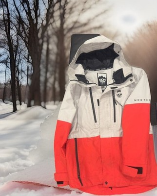 Montec Red White Ski Jacket Hooded Waterproof Insulated Unisex Adult M Winter