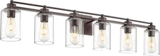HWH Bathroom Lighting Fixtures over Mirror 6 Light Oil-Rubbed Bronze Wall Vanity