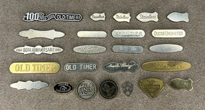 24 Lot Knife Shields/Badges Old Timer, Schrade, Craftsman, Ducks Unlimited, Etc.