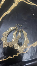 Gold Heart Dangle Drop Hoop Earrings Set Fashion Metal Hook Lobe