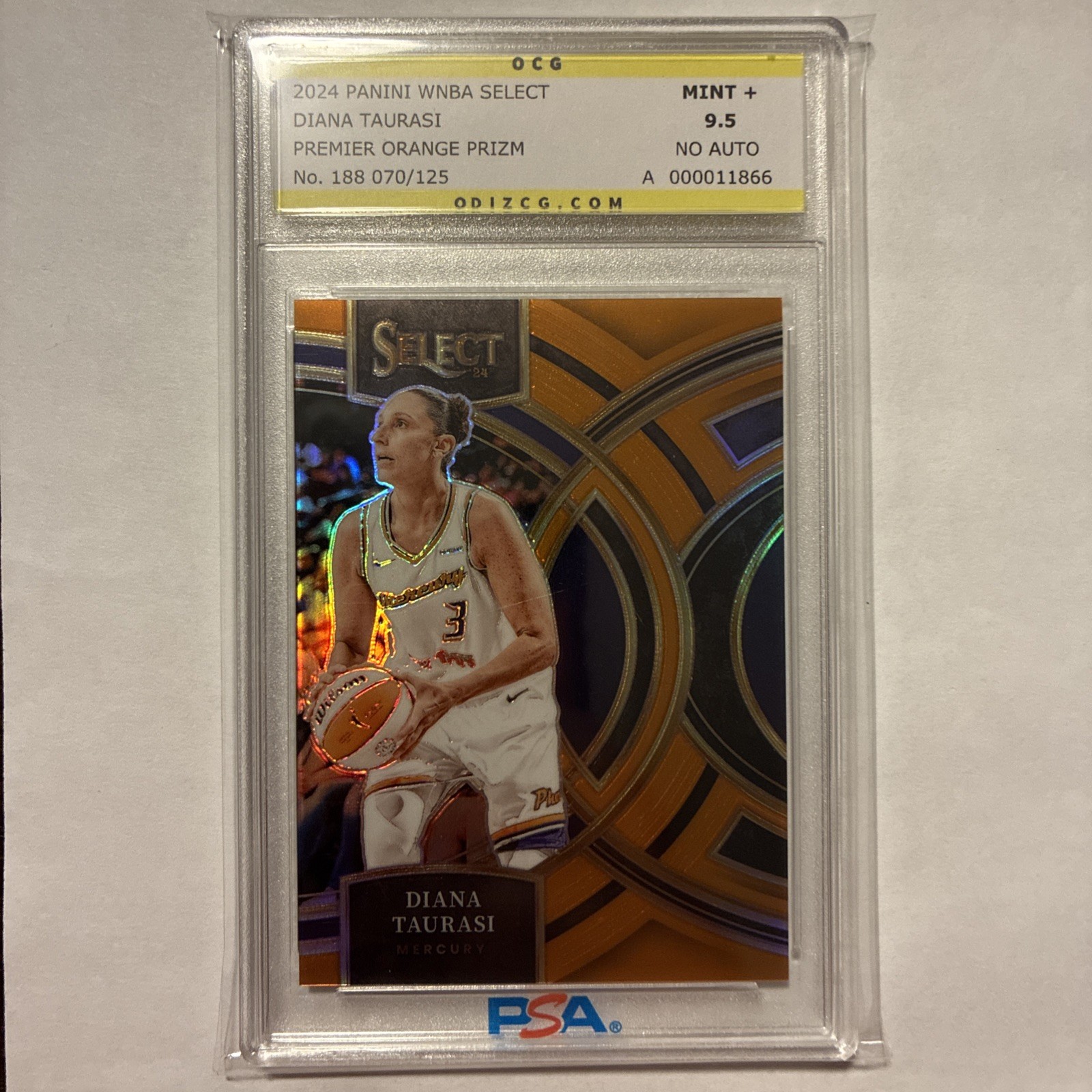 2024 Panini Select WNBA Diana Taurasi Orange Prizm Premier Level /125 OCG 9.5