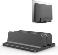 Universal Laptop Vertical Stand Dual Desktop Adjustable Notebook up to 17.3