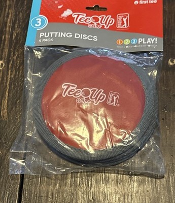 New PGA Tour Tee Up Golf Putting Discs 4-Pack - Practice Balls Stick to Surface