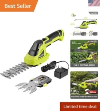 2-in-1 Handheld Grass Shear & Hedge Trimmer with Safety Features - Garden Ready!