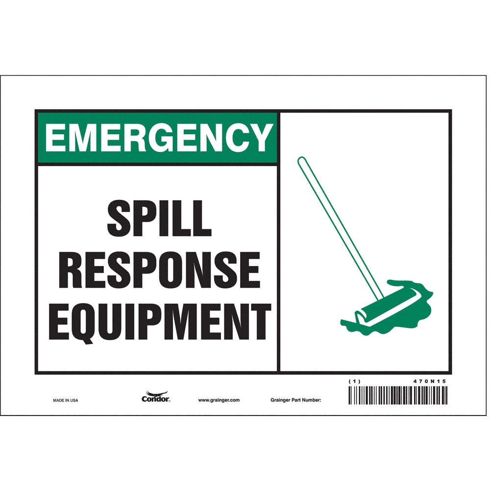 CONDOR  Safety Sign,7 in x 10 in,Vinyl 470N15