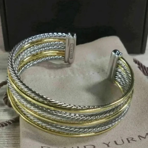 David Yurman Crossover Cuff Bracelet-18K Gold/925 Silver
