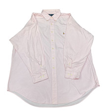Ralph Lauren Formal Shirt Mens XL Pink Yarmouth Long Sleeve Pony Button Down