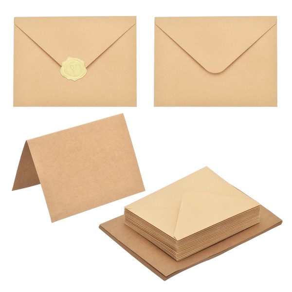 20Er-Pack Hellbraune 5X7 UmschläGe, A7 UmschläGe Mit Karten Aufklebern-image