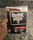 Guitar Hero 5 V (Nintendo Wii, 2009) Tested Working Case/Manual