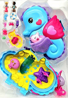 Polly Pocket Daddy & Me Seepferdchen Tasche Spielset für Kinder 4+ NEU & OVP