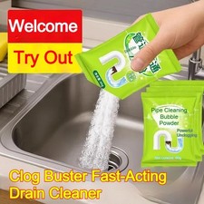 Fast Acting Drain Cleaner Powder – Unblock Sink & Pipe – Removes Hair Grease UK