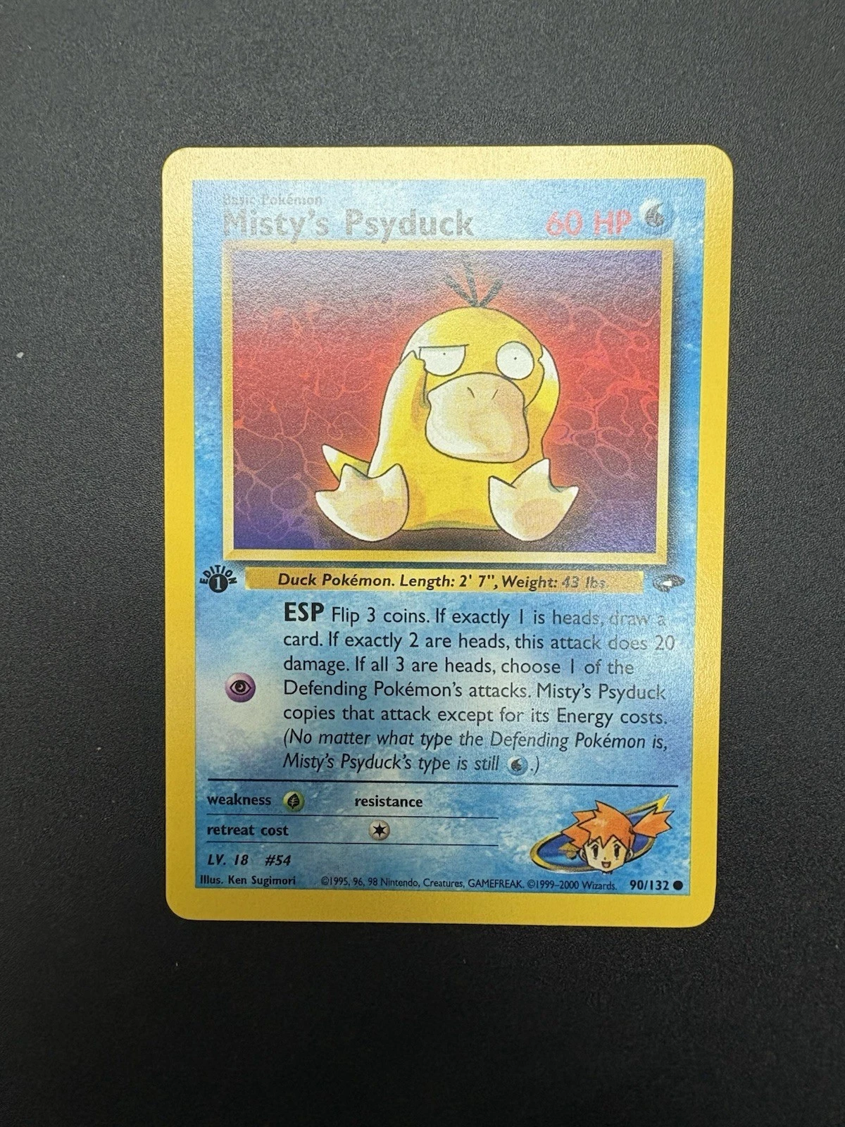 Pokémon TCG Misty's Psyduck Gym Challenge 90 1st Edition Common Card - NM