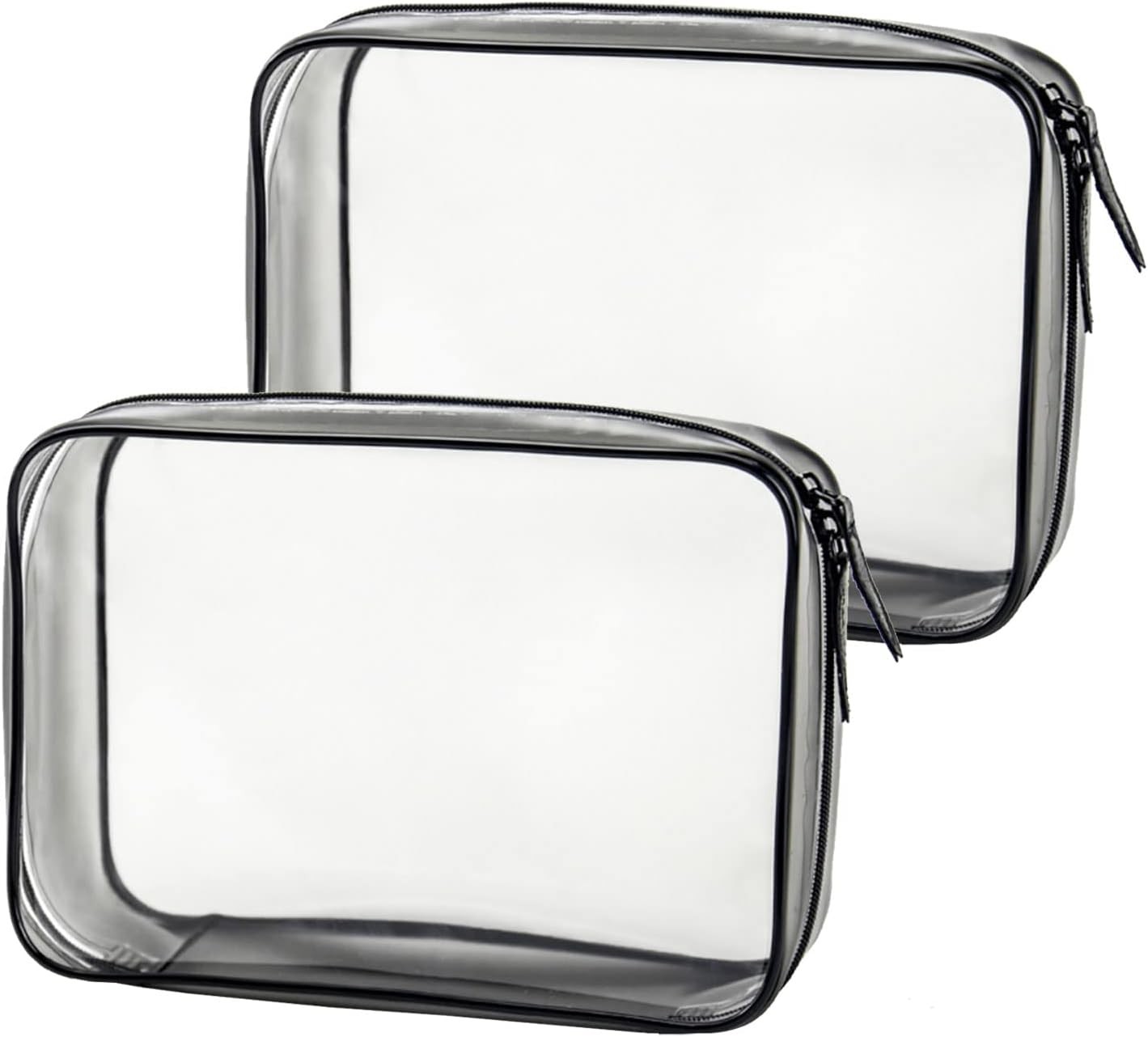 2pcs Clear Travel Toiletry Bag Makeup Cosmetic Bag Portable Waterproof Transpar
